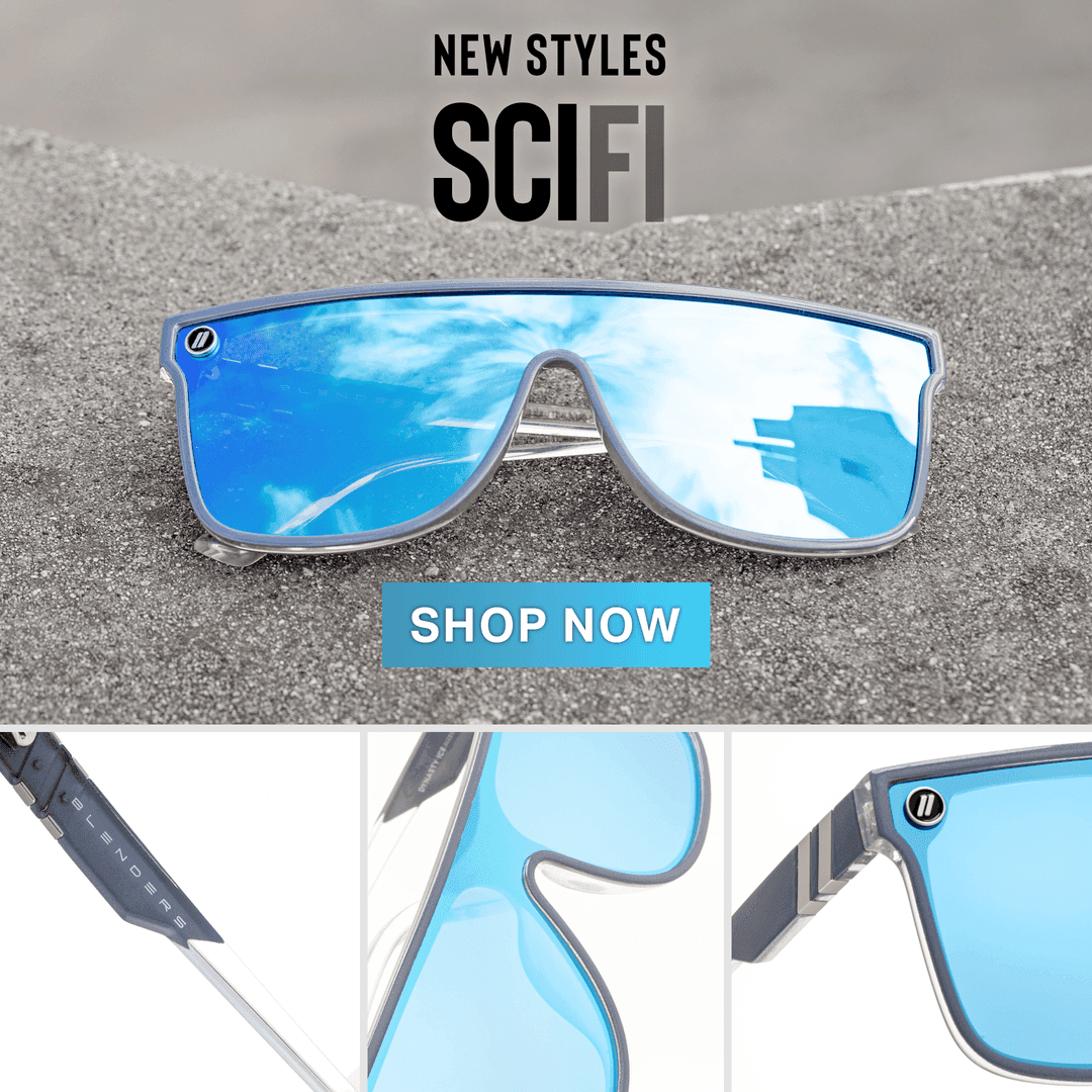 Dynasty Ice campaign creative: sunglasses key visual on ice-blue ground