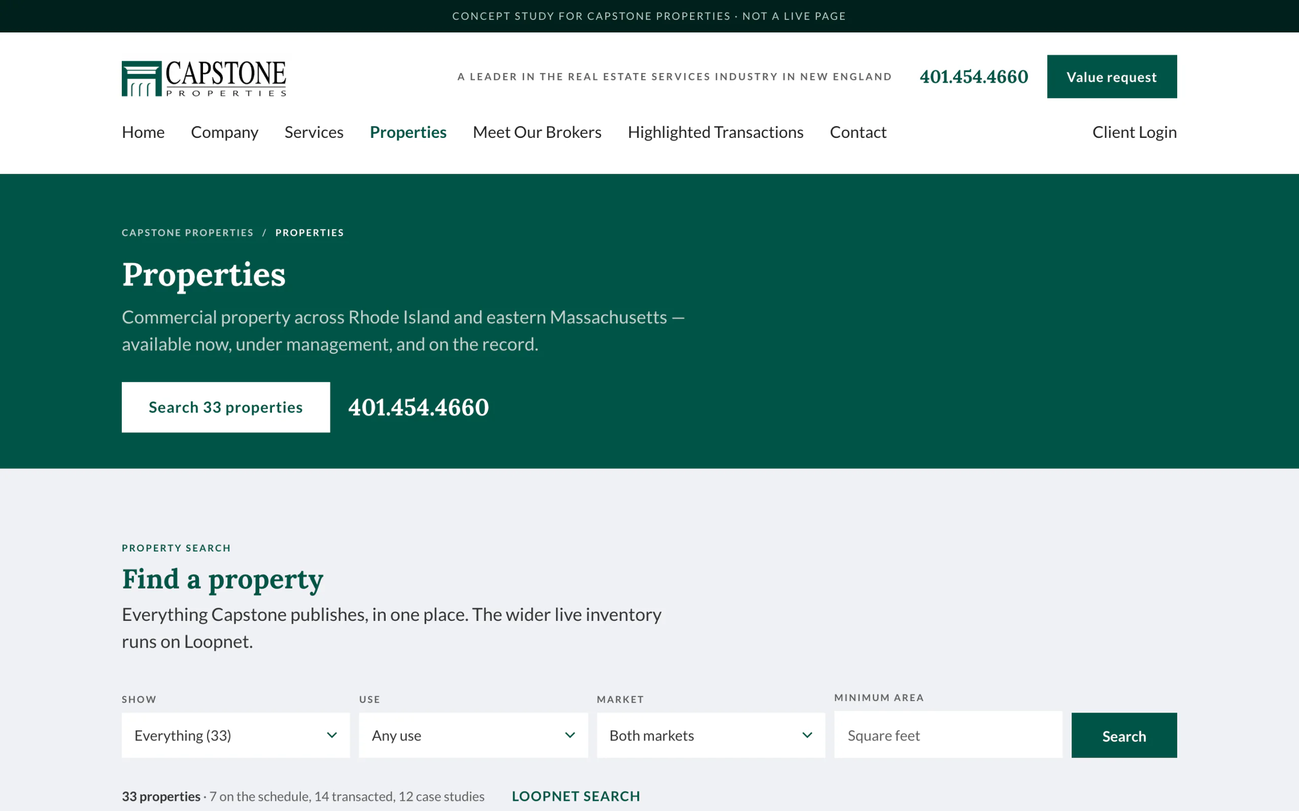 All the properties, searchable
