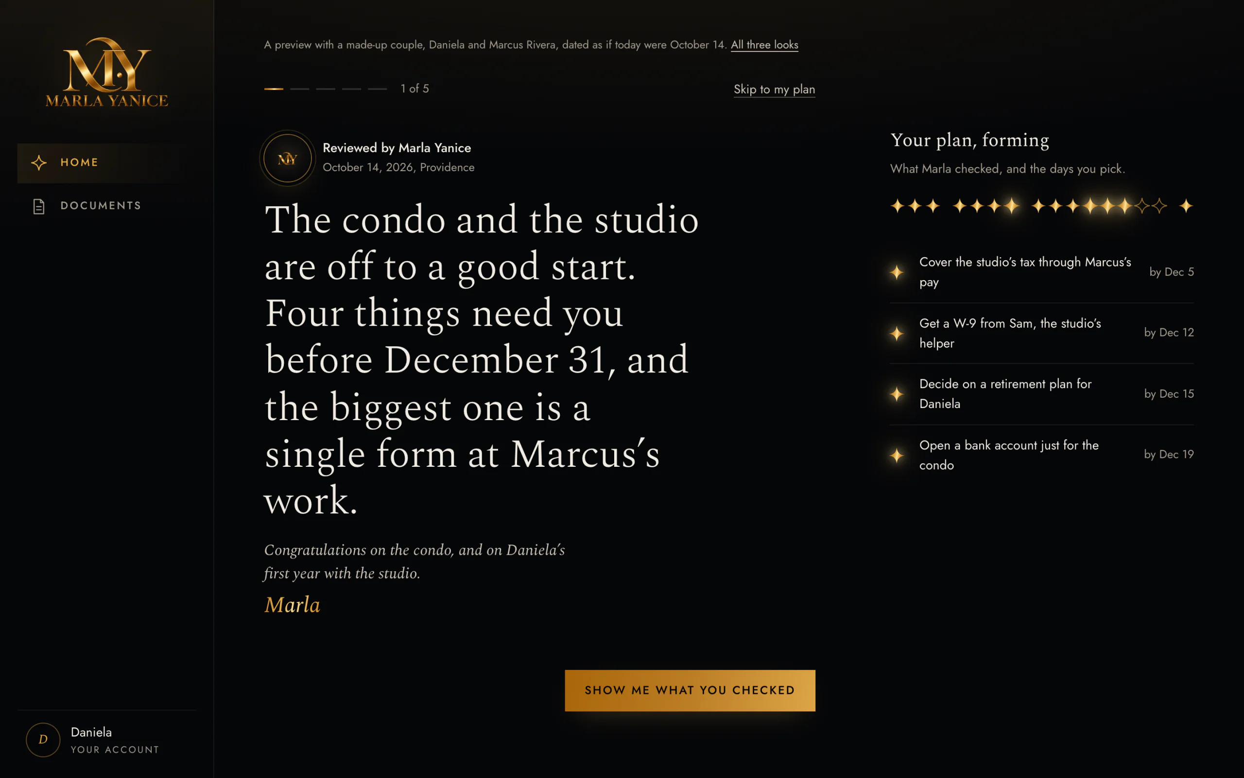 The start of a client review